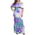 Kia Ora Maori New Zealand Pastel Family Matching Off Shoulder Maxi Dress and Hawaiian Shirt Sun Ta Moko Violet Version LT01 Mom's Dress Purple - Polynesian Pride