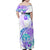 Kia Ora Maori New Zealand Pastel Family Matching Off Shoulder Maxi Dress and Hawaiian Shirt Sun Ta Moko Violet Version LT01 - Polynesian Pride