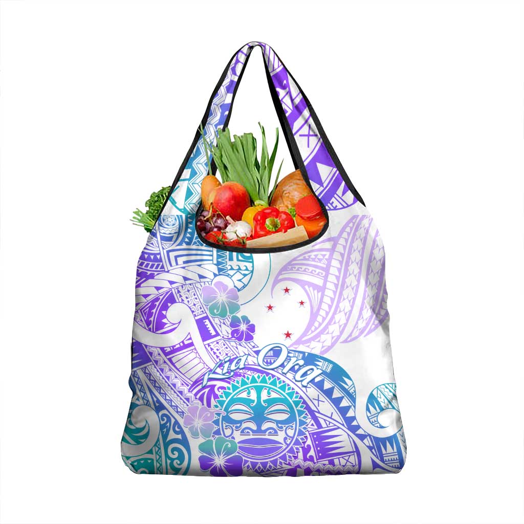 Kia Ora Maori New Zealand Pastel Grocery Bag Sun Ta Moko Violet Version LT01 1-pack One Size Purple - Polynesian Pride