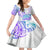 Kia Ora Maori New Zealand Pastel Kid Short Sleeve Dress Sun Ta Moko Violet Version LT01 KID Purple - Polynesian Pride