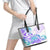 Kia Ora Maori New Zealand Pastel Leather Tote Bag Sun Ta Moko Violet Version LT01 - Polynesian Pride