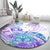 Kia Ora Maori New Zealand Pastel Round Carpet Sun Ta Moko Violet Version LT01 - Polynesian Pride