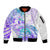 Kia Ora Maori New Zealand Pastel Sleeve Zip Bomber Jacket Sun Ta Moko Violet Version LT01 Unisex Purple - Polynesian Pride