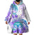 Kia Ora Maori New Zealand Pastel Wearable Blanket Hoodie Sun Ta Moko Violet Version LT01 - Polynesian Pride