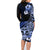 Aotearoa Kia Ora New Zealand Ta Moko Blue Version Family Matching Long Sleeve Bodycon Dress and Hawaiian Shirt LT01 - Polynesian Pride