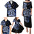 Aotearoa Kia Ora New Zealand Ta Moko Blue Version Family Matching Puletasi Dress and Hawaiian Shirt LT01 - Polynesian Pride