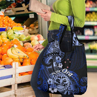 Aotearoa Kia Ora New Zealand Ta Moko Blue Version Grocery Bag LT01 - Polynesian Pride