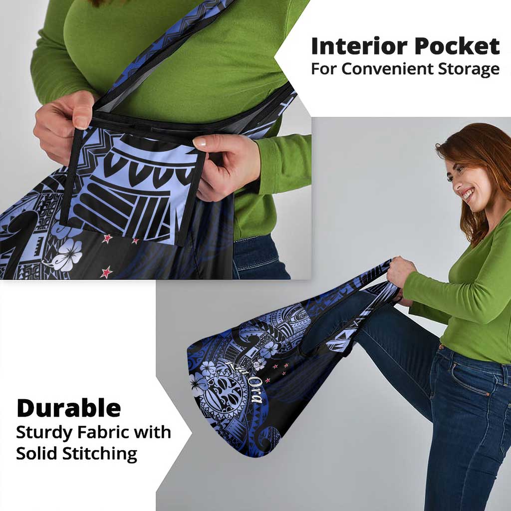 Aotearoa Kia Ora New Zealand Ta Moko Blue Version Grocery Bag LT01 - Polynesian Pride