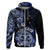 Aotearoa Kia Ora New Zealand Ta Moko Blue Version Hoodie LT01 Zip Hoodie Blue - Polynesian Pride