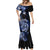 Aotearoa Kia Ora New Zealand Ta Moko Blue Version Mermaid Dress LT01 - Polynesian Pride