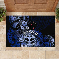 Aotearoa Kia Ora New Zealand Ta Moko Blue Version Rubber Doormat LT01 - Polynesian Pride