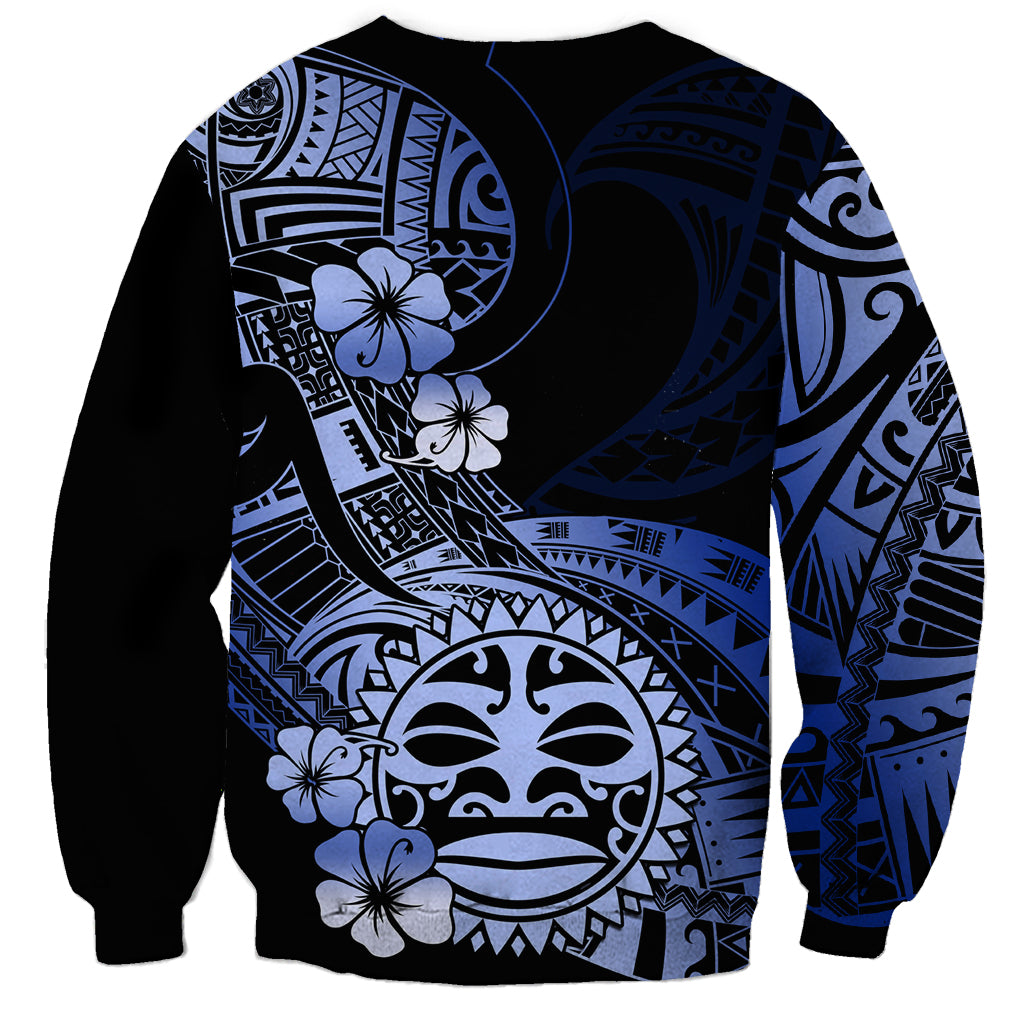 Aotearoa Kia Ora New Zealand Ta Moko Blue Version Sweatshirt LT01 - Polynesian Pride