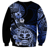 Aotearoa Kia Ora New Zealand Ta Moko Blue Version Sweatshirt LT01 - Polynesian Pride