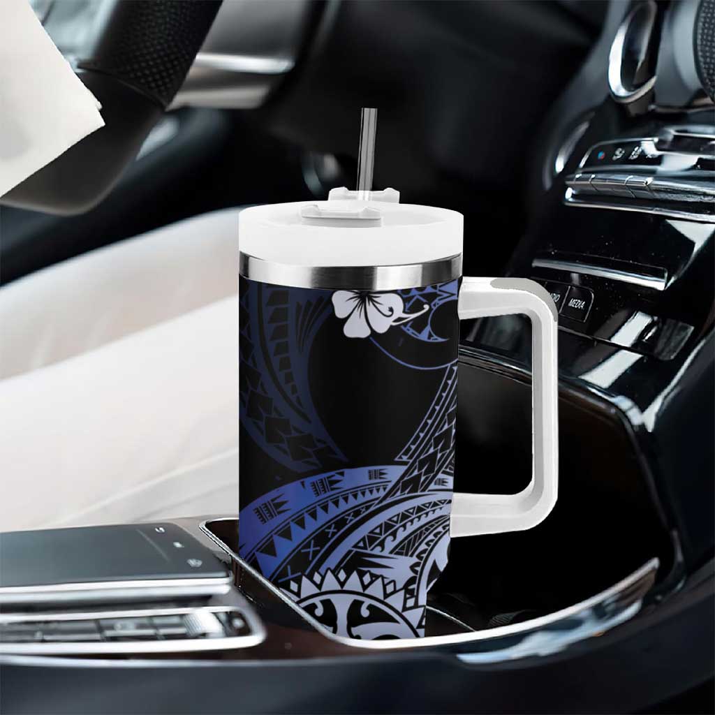 Aotearoa Kia Ora New Zealand Ta Moko Blue Version Tumbler With Handle LT01 - Polynesian Pride
