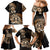 Aotearoa Kia Ora New Zealand Ta Moko Gold Version Family Matching Mermaid Dress and Hawaiian Shirt LT01 - Polynesian Pride