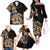 Aotearoa Kia Ora New Zealand Ta Moko Gold Version Family Matching Off Shoulder Long Sleeve Dress and Hawaiian Shirt LT01 - Polynesian Pride