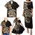 Aotearoa Kia Ora New Zealand Ta Moko Gold Version Family Matching Puletasi Dress and Hawaiian Shirt LT01 - Polynesian Pride