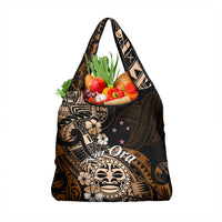 Aotearoa Kia Ora New Zealand Ta Moko Gold Version Grocery Bag LT01 1-pack One Size Gold - Polynesian Pride