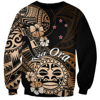 Aotearoa Kia Ora New Zealand Ta Moko Gold Version Sweatshirt LT01 Unisex Gold - Polynesian Pride