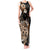 Aotearoa Kia Ora New Zealand Ta Moko Gold Version Tank Maxi Dress LT01 Women Gold - Polynesian Pride