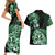 Aotearoa Kia Ora New Zealand Ta Moko Green Version Couples Matching Short Sleeve Bodycon Dress and Hawaiian Shirt LT01 - Polynesian Pride