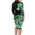 Aotearoa Kia Ora New Zealand Ta Moko Green Version Family Matching Long Sleeve Bodycon Dress and Hawaiian Shirt LT01 - Polynesian Pride