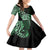 Aotearoa Kia Ora New Zealand Ta Moko Green Version Family Matching Off Shoulder Long Sleeve Dress and Hawaiian Shirt LT01 Daughter's Dress Green - Polynesian Pride