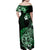 Aotearoa Kia Ora New Zealand Ta Moko Green Version Family Matching Off Shoulder Maxi Dress and Hawaiian Shirt LT01 - Polynesian Pride