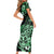 Aotearoa Kia Ora New Zealand Ta Moko Green Version Family Matching Short Sleeve Bodycon Dress and Hawaiian Shirt LT01 - Polynesian Pride