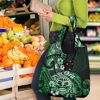 Aotearoa Kia Ora New Zealand Ta Moko Green Version Grocery Bag LT01 - Polynesian Pride