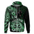 Aotearoa Kia Ora New Zealand Ta Moko Green Version Hoodie LT01 Zip Hoodie Green - Polynesian Pride