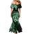 Aotearoa Kia Ora New Zealand Ta Moko Green Version Mermaid Dress LT01 - Polynesian Pride