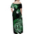 Aotearoa Kia Ora New Zealand Ta Moko Green Version Off Shoulder Maxi Dress LT01 - Polynesian Pride