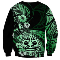 Aotearoa Kia Ora New Zealand Ta Moko Green Version Sweatshirt LT01 - Polynesian Pride