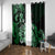 Aotearoa Kia Ora New Zealand Ta Moko Green Version Window Curtain LT01 With Grommets Green - Polynesian Pride