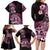 Aotearoa Kia Ora New Zealand Ta Moko Pink Version Family Matching Long Sleeve Bodycon Dress and Hawaiian Shirt LT01 - Polynesian Pride