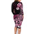 Aotearoa Kia Ora New Zealand Ta Moko Pink Version Family Matching Long Sleeve Bodycon Dress and Hawaiian Shirt LT01 - Polynesian Pride