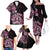 Aotearoa Kia Ora New Zealand Ta Moko Pink Version Family Matching Off Shoulder Long Sleeve Dress and Hawaiian Shirt LT01 - Polynesian Pride