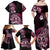 Aotearoa Kia Ora New Zealand Ta Moko Pink Version Family Matching Off Shoulder Maxi Dress and Hawaiian Shirt LT01 - Polynesian Pride