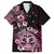 Aotearoa Kia Ora New Zealand Ta Moko Pink Version Family Matching Off Shoulder Maxi Dress and Hawaiian Shirt LT01 Dad's Shirt - Short Sleeve Pink - Polynesian Pride