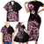 Aotearoa Kia Ora New Zealand Ta Moko Pink Version Family Matching Short Sleeve Bodycon Dress and Hawaiian Shirt LT01 - Polynesian Pride