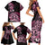 Aotearoa Kia Ora New Zealand Ta Moko Pink Version Family Matching Short Sleeve Bodycon Dress and Hawaiian Shirt LT01 - Polynesian Pride