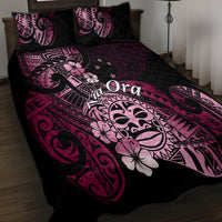 Aotearoa Kia Ora New Zealand Ta Moko Pink Version Quilt Bed Set LT01 - Polynesian Pride
