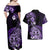 Aotearoa Kia Ora New Zealand Ta Moko Purple Version Couples Matching Off Shoulder Maxi Dress and Hawaiian Shirt LT01 - Polynesian Pride