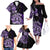 Aotearoa Kia Ora New Zealand Ta Moko Purple Version Family Matching Off Shoulder Long Sleeve Dress and Hawaiian Shirt LT01 - Polynesian Pride