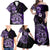 Aotearoa Kia Ora New Zealand Ta Moko Purple Version Family Matching Off Shoulder Maxi Dress and Hawaiian Shirt LT01 - Polynesian Pride