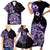 Aotearoa Kia Ora New Zealand Ta Moko Purple Version Family Matching Short Sleeve Bodycon Dress and Hawaiian Shirt LT01 - Polynesian Pride