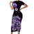 Aotearoa Kia Ora New Zealand Ta Moko Purple Version Family Matching Short Sleeve Bodycon Dress and Hawaiian Shirt LT01 Mom's Dress Purple - Polynesian Pride