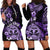 Aotearoa Kia Ora New Zealand Ta Moko Purple Version Hoodie Dress LT01 - Polynesian Pride