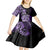 Aotearoa Kia Ora New Zealand Ta Moko Purple Version Kid Short Sleeve Dress LT01 - Polynesian Pride